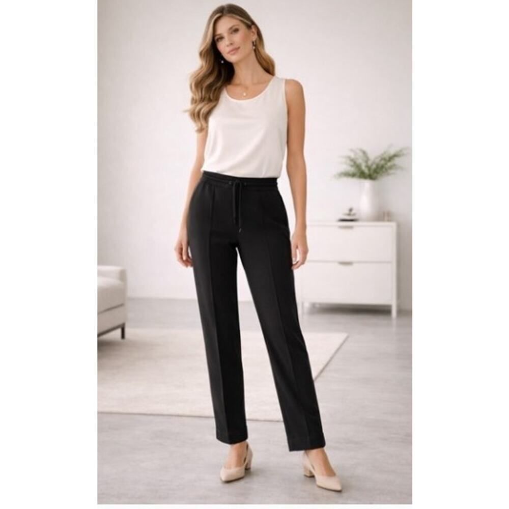 Kenzo Paris Black Drawstring Cuffed Trouser Pants Women's Sz. 42 (US 10)